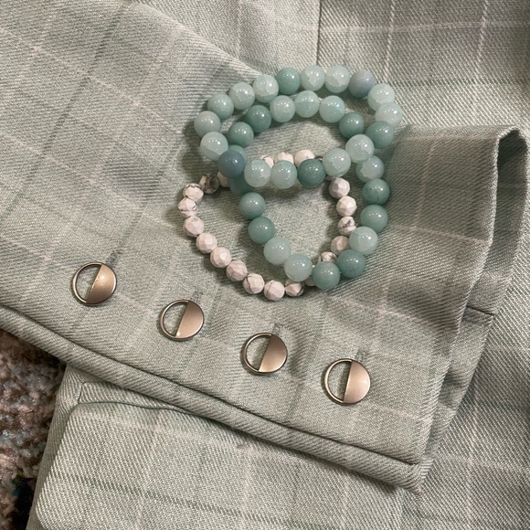 Mint plaid Chriselle x JOA blazer (size Med) - Picture 6 of 11